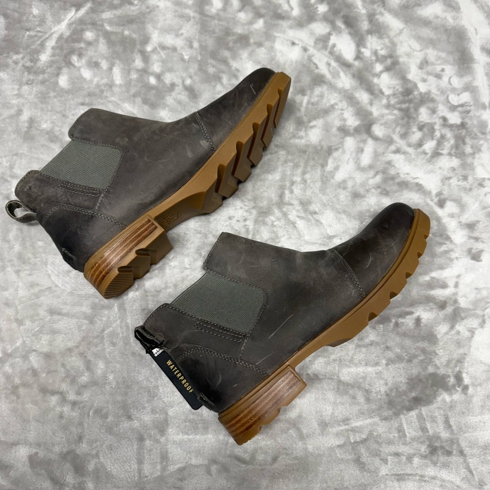 SOREL Boot Emelie III Chelsea Gray Boot Women Sz 9.5 Waterproof NL5018-052